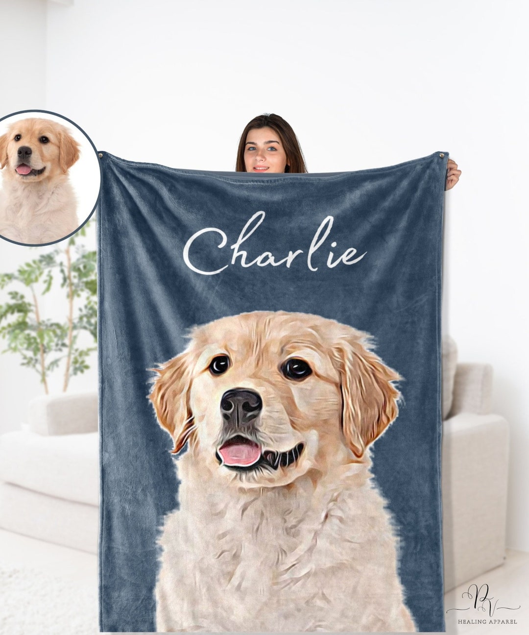Custom Pet Blanket Using Pet Photo and Name Custom Dog Blanket