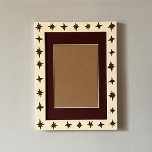 Hand-painted solid ash frame, cream wonky stars