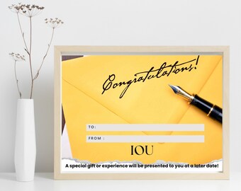 IOU Gift Certificate - Congratulations