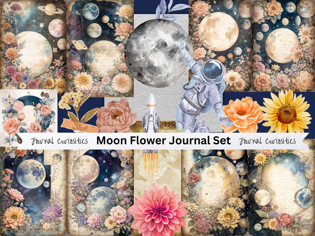 Moon Flower Journal Set - Etsy