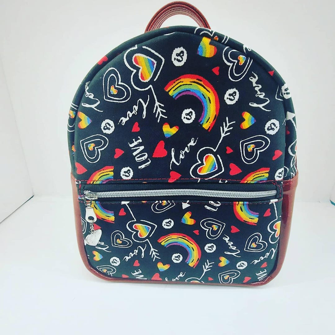 Mini Backpack, Rainbow Love and Glitter - Etsy
