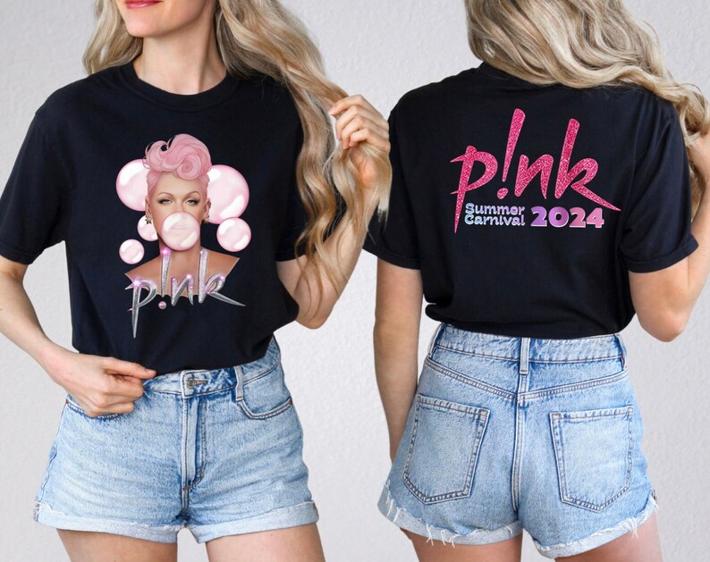 Pnk Pink Singer Summer Carnival 2024 Tour Shirt,Pink Fan Lovers Shirt,Music Tour 2024 Shirt,Trustfall Album Shirt,Concert 2024 Pnk shirt zdjęcie 3