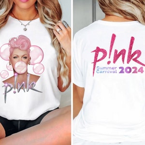Pnk Pink Singer Summer Carnival 2024 Tour Shirt,Pink Fan Lovers Shirt,Music Tour 2024 Shirt,Trustfall Album Shirt,Concert 2024 Pnk shirt zdjęcie 2
