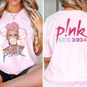 Pnk Pink Singer Summer Carnival 2024 Tour Shirt,Pink Fan Lovers Shirt,Music Tour 2024 Shirt,Trustfall Album Shirt,Concert 2024 Pnk shirt zdjęcie 1