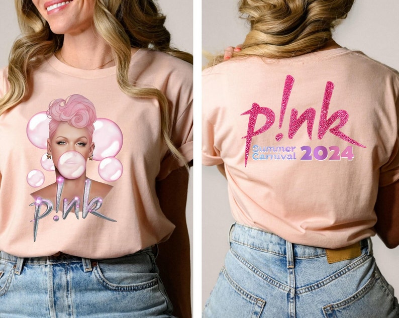 Pnk Pink Singer Summer Carnival 2024 Tour Shirt,Pink Fan Lovers Shirt,Music Tour 2024 Shirt,Trustfall Album Shirt,Concert 2024 Pnk shirt zdjęcie 4