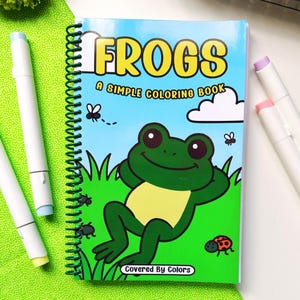Frog Coloring Book animal lover gift reptile activity Coloring idea for kid frog gift travel activity coloring for adult amphibian gift idea