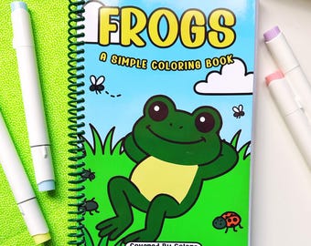Frog Coloring Book animal lover gift reptile activity Coloring idea for kid frog gift travel activity coloring for adult amphibian gift idea