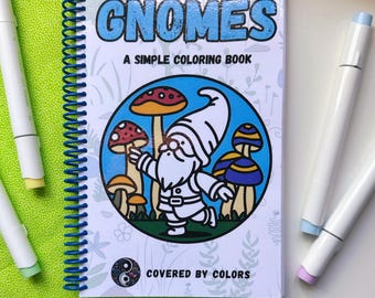 Gnomes Coloring Book Bold and Simple Coloring Stress Free Coloring Minimalist Coloring Pages Coloring for Kids Adult Coloring Teen Color