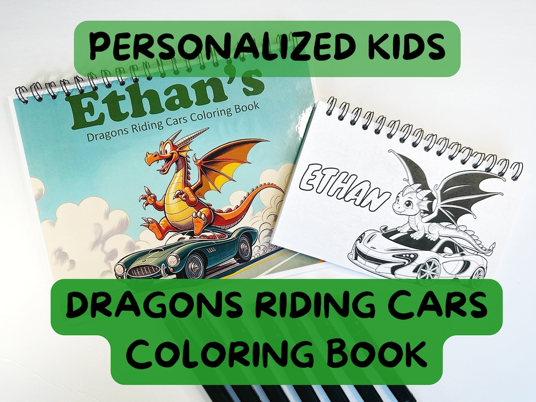 Dragons Riding Cars Coloring Book Personally Gifted Coloring Book ...