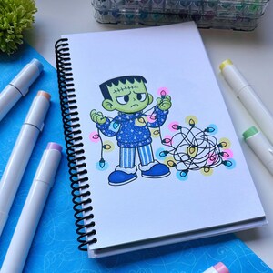 spooky Christmas coloring kid activity relaxing coloring page Christmas gift idea for adult cozy coloring book kids Christmas craft art idea image 4