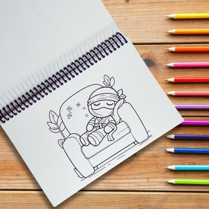 Ninjas Coloring Book Bold and Simple Coloring Stress Free Coloring ...