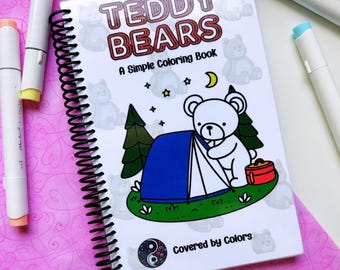 Teddy Bear gift for adult coloring page activity for kid teddy bear coloring book for girl art page travel activity idea for road trip gift