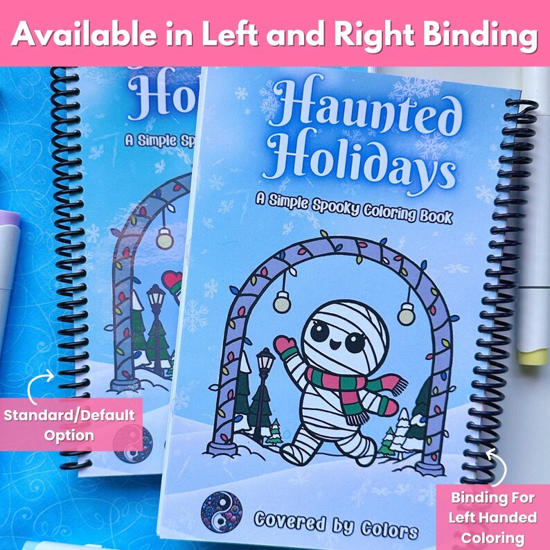 spooky Christmas coloring kid activity relaxing coloring page Christmas gift idea for adult cozy coloring book kids Christmas craft art idea image 2