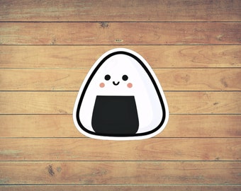 Onigiri Sticker: Weather Resistant Laptop Decal