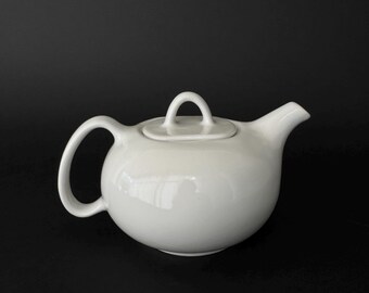 Ceramiczny czajniczek w stylu duńskim z połowy XX wieku, modernistyczna zastawa stołowa, naczynia do picia MCM