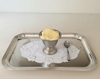 Set of 4 Vintage MCM Stainless Steel Ice Cream Bowls, Mid Century Tableware