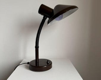 Vintage MCM 1970’s brown metal desk/table lamp Mid Century Modern