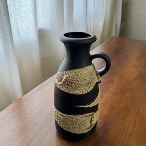 Vintage Mid Century Modern 1970&#39;s Scheurich Keramik Fabiola Glaze Fat Lava Vase, MCM West Germany jug, modernist pitcher vase