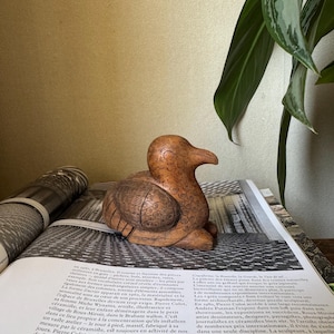 Vintage Wooden Hand Carved Folk Art Bird Sculpture with a Hidden Compartment