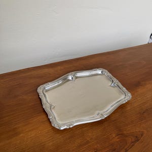 Vintage inox 18/8 Baroque style serving tray by MEPRA, made in Italy, Mid Century Modern platter, Modernist tableware