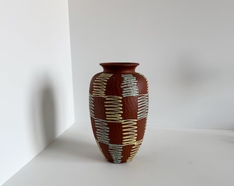 Vintage ECKHARDT & ENGLER handgemaakte terracotta vaas West-Duitsland kunst jaren 1950