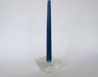 Vintage modernistische vierkante ijskandelaar van Göte Augustsson, Ruda Glasbruk, 1970