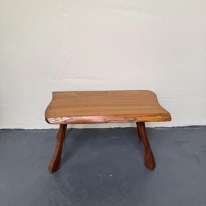 Mid Century Modern Oak Wood Nesting Table: Tree Trunk Design