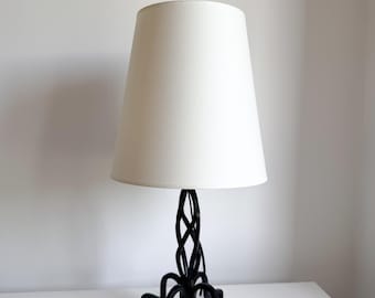 Vintage Brutalist Forged Iron Table Lamp , MCM Home Decor
