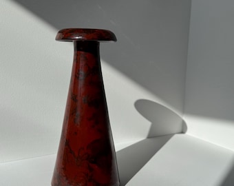 Vintage moderne handgemaakte minimalistische keramische vaas uit het midden van de eeuw, modernistische woninginrichting