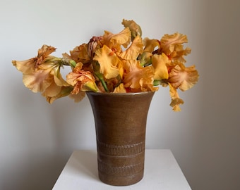 Vintage French handmade mid-century/britalist pottery ceramic large Gres de Bonny vase