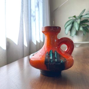 Handmade West German pottery fat lava ceramic retro vintage mid century vase 60’s/70’s