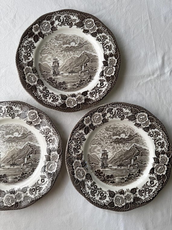 Antique Enoch Wedgwood “lochs of Scotland” Porcelain Plate Set