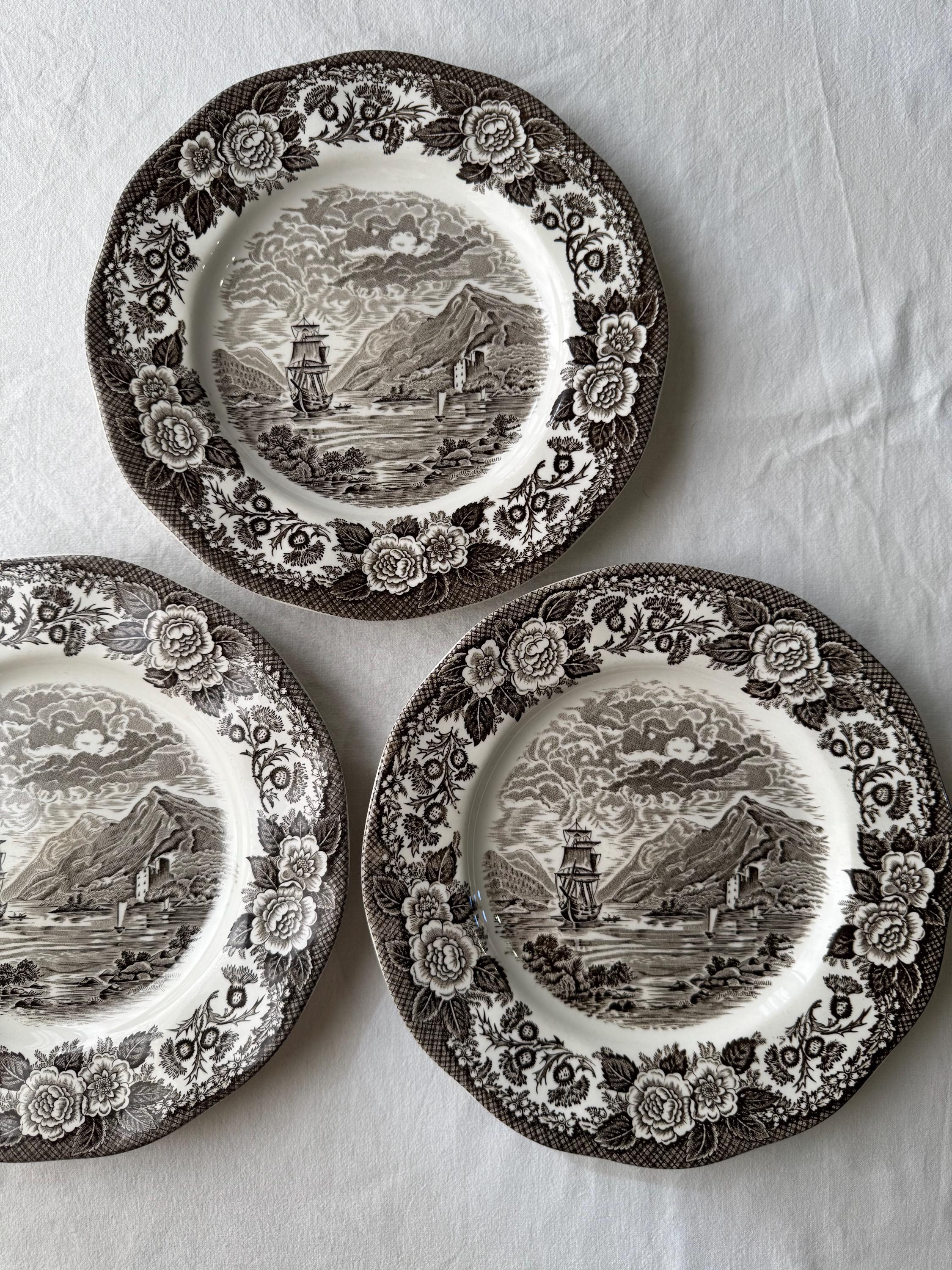 Antique Enoch Wedgwood “lochs of Scotland” Porcelain Plate Set