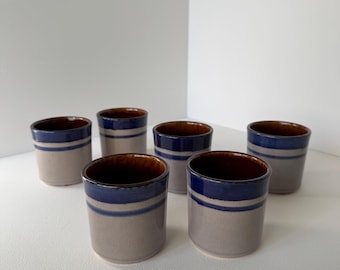 Vintage moderne keramische Scheurich-koffiemokken uit het midden van de eeuw