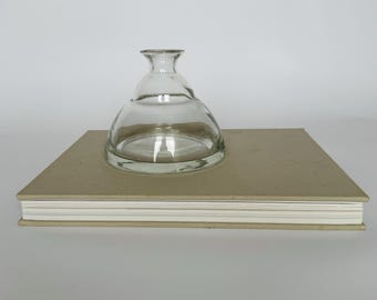 Vintage Modernist Bubble Clear Glass Vase: Mid Century Modern Home Decor