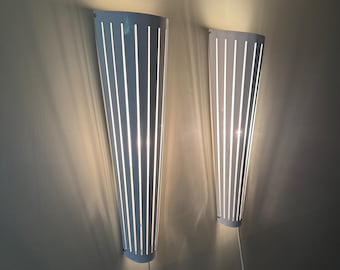 Vintage Italian Pair of Large White Wall Lamps By Ventura Design,MCM Home Decor