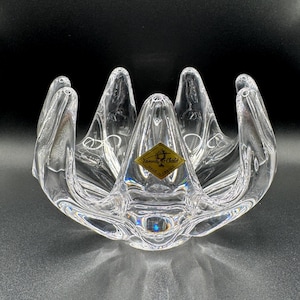 VANNES le CHATEL Vintage Mitte des Jahrhunderts moderne klare Kristall Frankreich Finger Glasschüssel