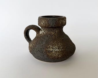Vintage Mid Century Modern Jopeko Keramik braune Fat Lava Vase