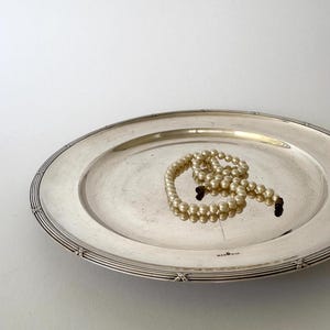 Vintage silverpläterad serveringsbricka | Skandinavisk 50-talsstil, svensk serveringsfat