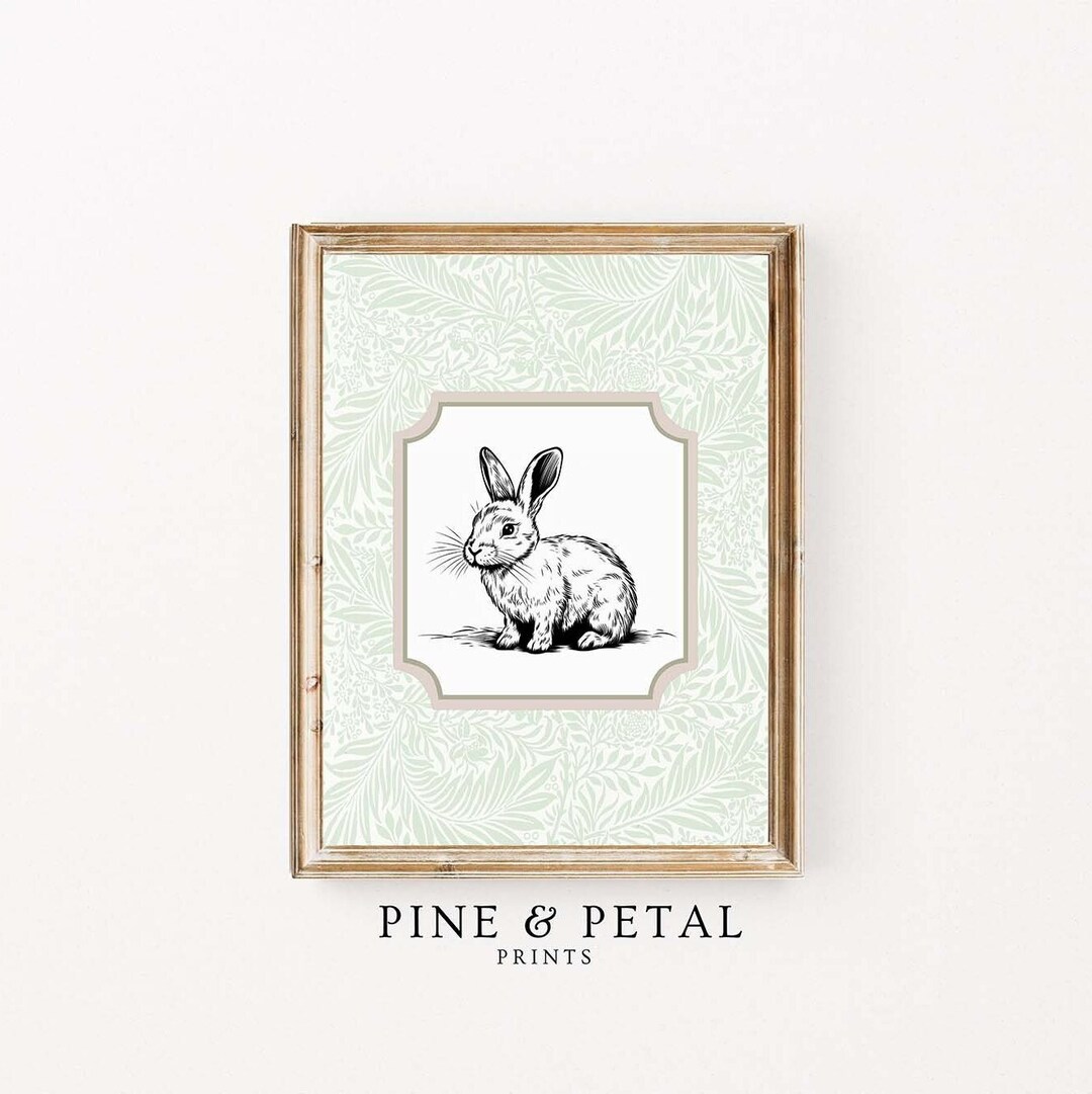 Bunny Nursery Art Inspired by William Morris - Large Printable Wall Art ...