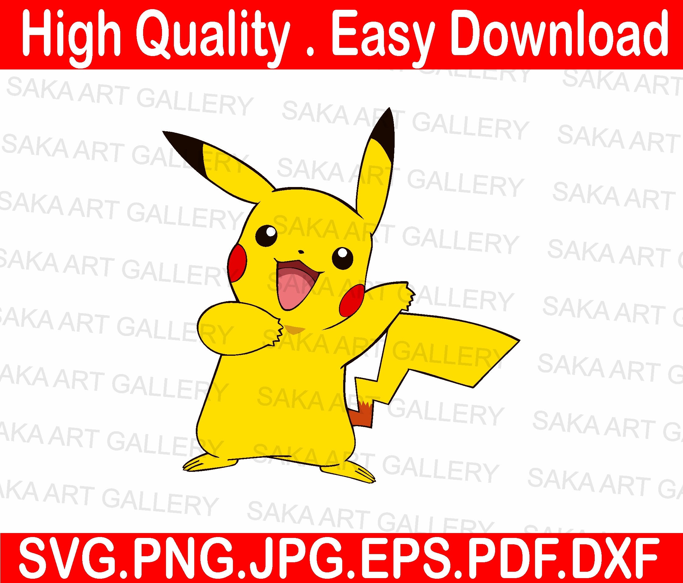 Pikachu SVG, Pokemon Svg, High Quality Layered Files, Svg Files for
