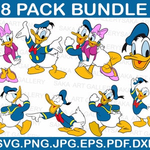 Donald Duck  SVG, Cartoon Bundle svg, High quality layered files, svg files for cricut, clip art, vector files, cartoon characters