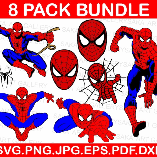 Spiderman SVG, Superhero svg, High quality layered files, svg files for cricut, clip art, vector files, cartoon characters