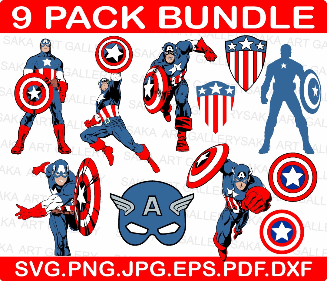 Captain America SVG, Superhero Svg, High Quality Layered Files, Svg ...