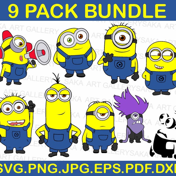 Minions  SVG, Holiday SVG, High quality layered files, svg files for cricut, clip art, vector files, cartoon characters