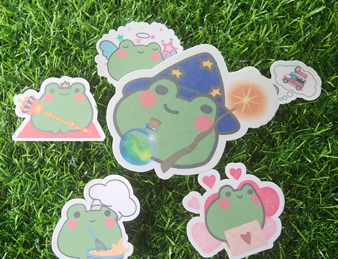 Cute Cartoon Frog Sticker Set - Etsy