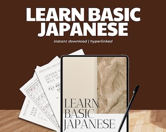 Japanese Notebook, Japanese Digital, Hiragana Practice, Katakana Worksheets, Kanji Practice, Japanese Planner, Japanese Digital Notebook