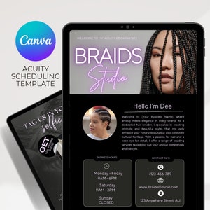 Acuity Scheduling Template Braid Acuity Scheduling Template Hair Braider Website Braid Acuity Website Braid Acuity Template Canva Acuity