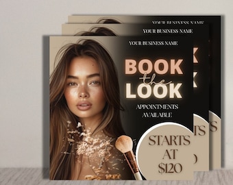 Luxury Editable Book Now Flyer DIY Appointments Available Template Premade Flyer Template Hair Lashes Make up Nails Stylist Canva Template