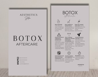 DIY Botox Aftercare Card Design Skincare Mini Templates Editable Printable Instant Aesthetic Beauty Post Care Injectables Face Guide Filler